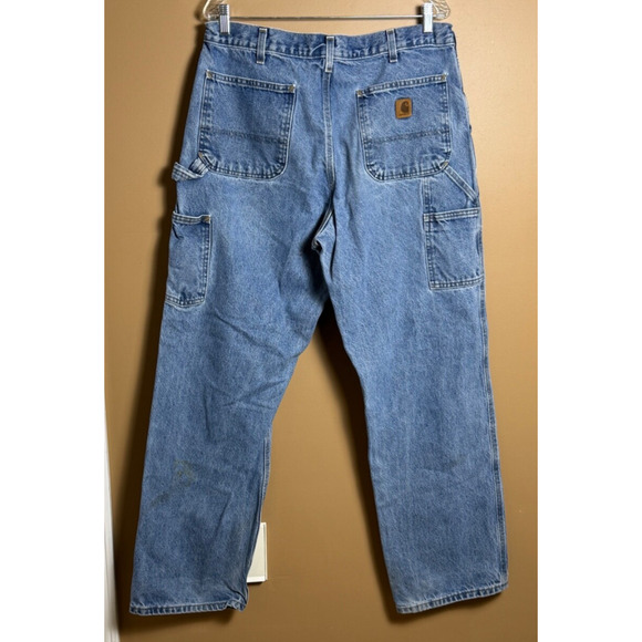 Vintage Carhartt Carpenter Jeans Denim Cargo Y2K Mens Size 36x32 - Picture 2 of 7